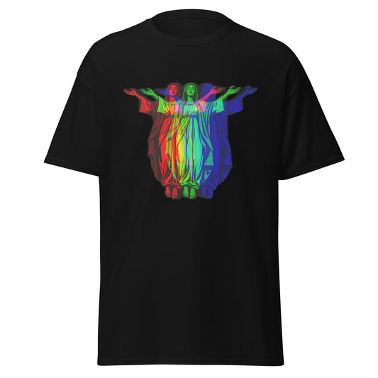 Tee shirt motif Virgin Mary effet arc-en-ciel